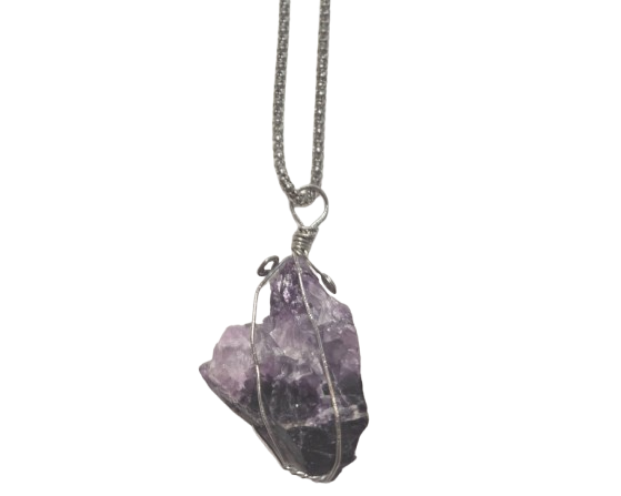 Colgante de Amatista natural con cadena
