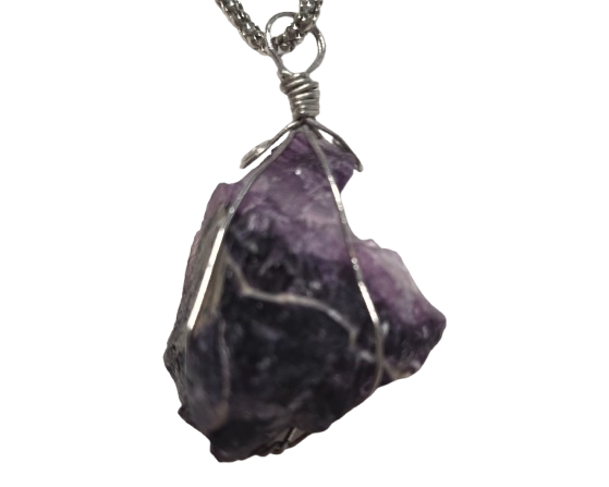 Colgante de Amatista natural con cadena