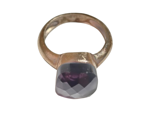 Sortija plata de ley chapada