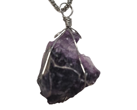 Colgante de Amatista natural con cadena