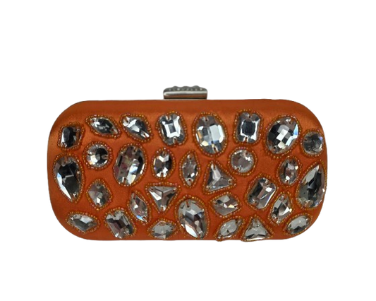 Bolso Clutch naranja piedras
