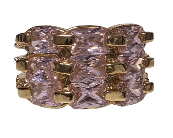 Anillo chapado en oro con circonitas - Lilium Candle