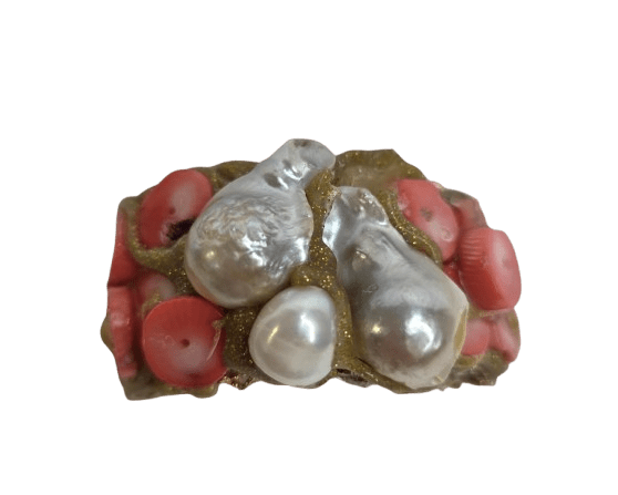 Brazalete exclusivo con perlas cultivada y coral bambú - Lilium Candle