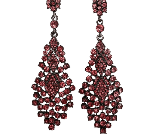 Pendientes largos cristal rosa - Lilium Candle